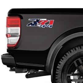 Z71 4x4 (Set of 2 Decals) - F - 1500 2500 HD Stickers (Z71 4x4 Flag Color)