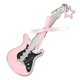 Y2K Barrette Hair Clip for Girls Pink Guitar Hair Pins for Women Retro Punk Hairclips for Cool Girl Hip Hop Style Bow Hair Accessories for Girlfriend Sisters Banger Clips