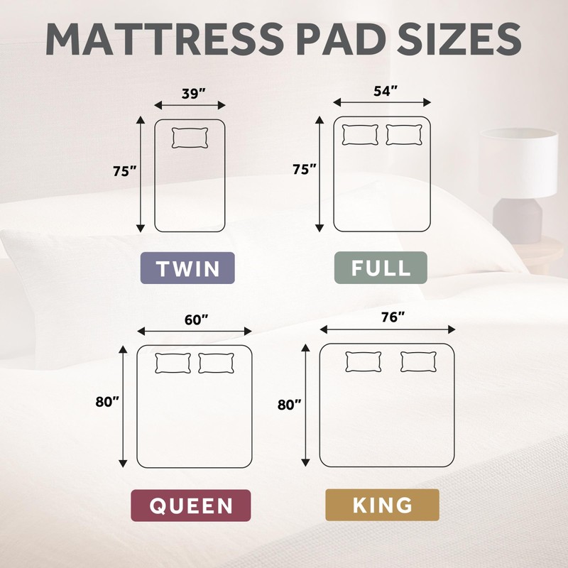 Sunbeam Electric Premium Water Resistant Restful Quilted Heated Mattress Pad,