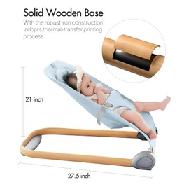 Fodoss Baby Bouncer, Portable Bouncer Seat for Babies, Portable Bedside Bassinet with Wheels-Blue
