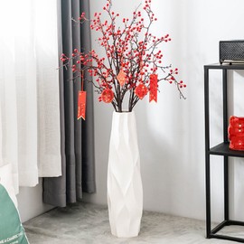 Floor Vase, GDSZJLJ 24 Inches Tall Ceramic White Large Decorative Vases for Modern Home Decor, Living Room, Minimalist Style Flower Vase for Pampas Grass, Flowers, Twigs, Office, Bedroom Décor