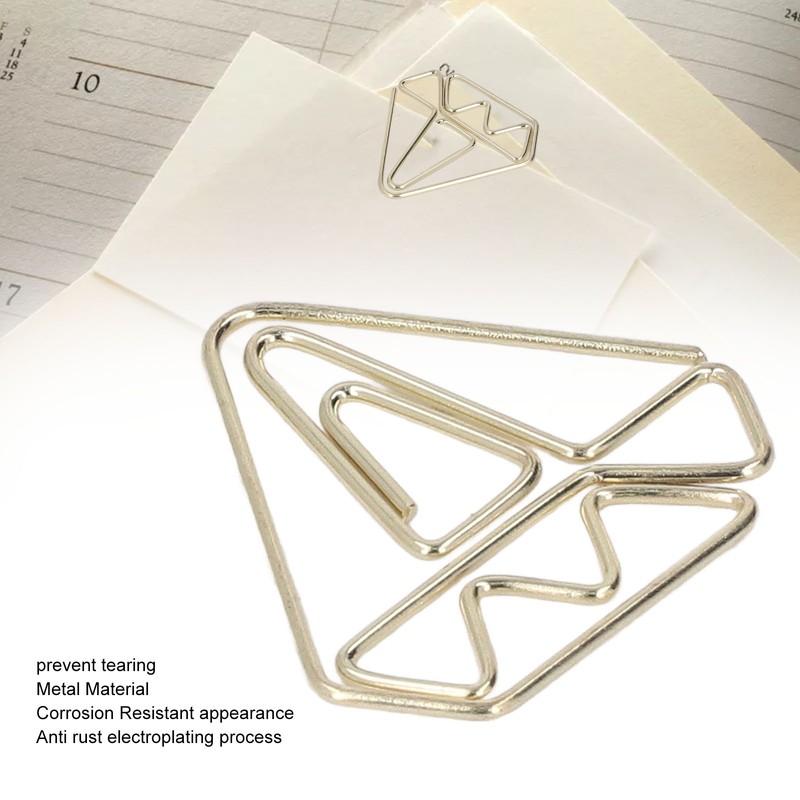 100pcs Metallic Paper Clips Golden Electroplating Process Anti Rust Paper