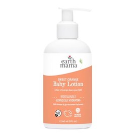 Earth Mama Sweet Orange Baby Lotion | Moisturizing Body Lotion for Dry Skin, Newborn Sensitive Skin Care, Face Moisturizer for Babies & Kids with Shea
