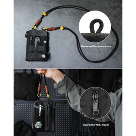 VIPERADE VE16R EDC Pouch Small EDC Organiser Tool Bag with 7 Pockets, EDC Organiser Bag for Men, Small Multitools Organiser Pouch with Shoulder Strap, Small EDC Pocket Pouch