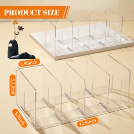 2PACK Clear Acrylic Kids Shoe Rack for Closet Organizers and Storage, Small Clear Shoe Rack 4 Sections Toddler Baby Shoe Storage Organizer Stackable Shoe Shelf,Desk File Sorter Book Purse Organizer