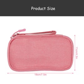 Rumyve Pink Double Electronic Accessories Bag Organizer Cable, Portable Waterproof Travel Bag