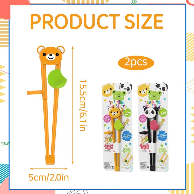 2Pairs Kids Chopsticks Reusable Chopstick Helper Plastic Childrens Chopsticks Kids