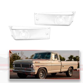 MODIPIM 2 Clear Front Turn Signal Light Kit For Ford F100 F250 F350 1970-1972,Replace OEM Front Parking Lamp Housing Kit