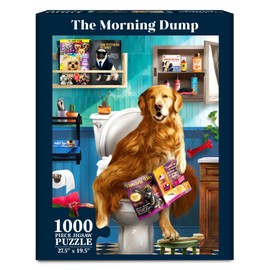 Jigsaw Puzzles for Adults and Families: The Morning Dump, 1000 Piece Puzzle, Brain-Boosting Fun for Ages 15+, Gifts for Dog Lovers (27.5" x 19.5")