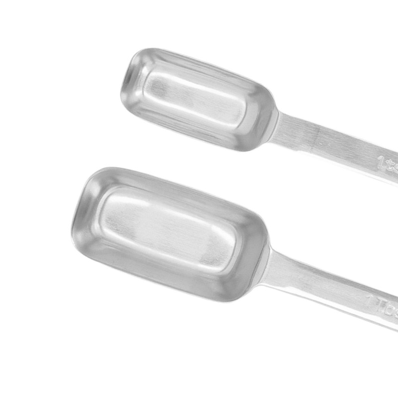 6PCS Rectangle Measuring Spoon Set Stainless Steel Accurate Clear Marking