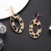 Leopard Drop Earrings Geometric Faux Leather Hoop Dangle Earring Statement