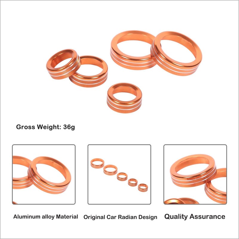 MACHSWON Car Centre Console Button Circle Cover Air Conditioner Volume
