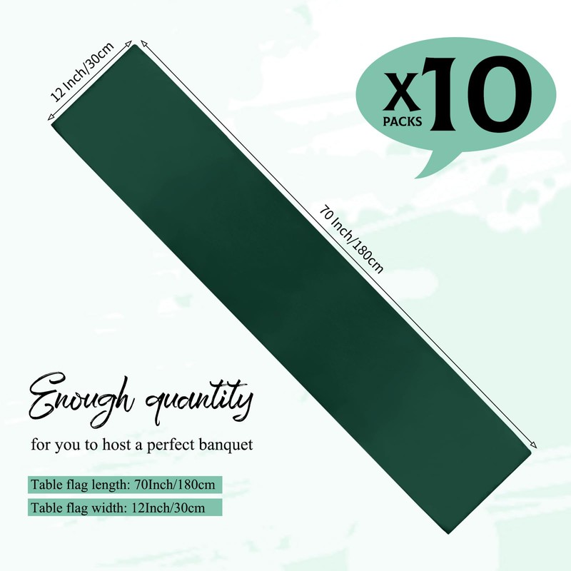 10 Pack 72 Inch Satin Table Runner Emerald Green
