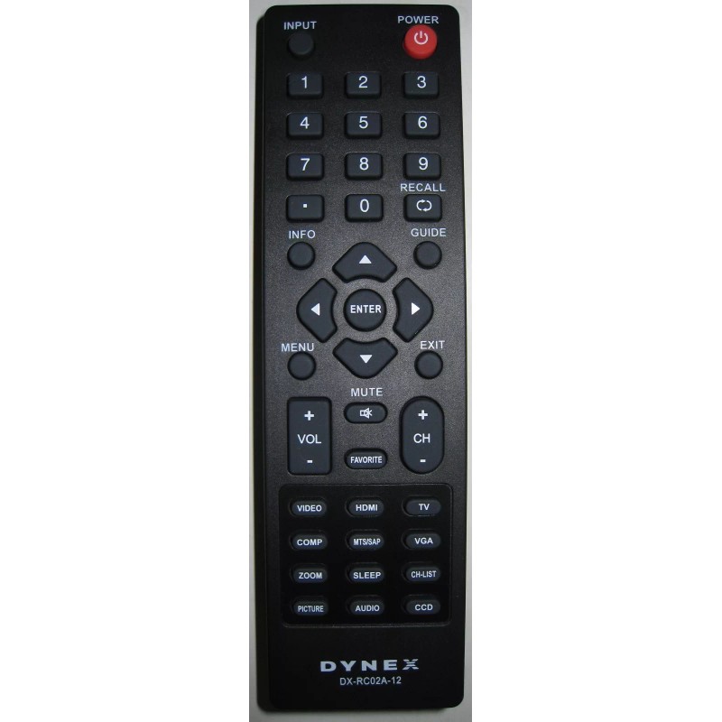 DYNEX Original DYNEX DX-RC02A-12 TV Remote For most DYNEX TV