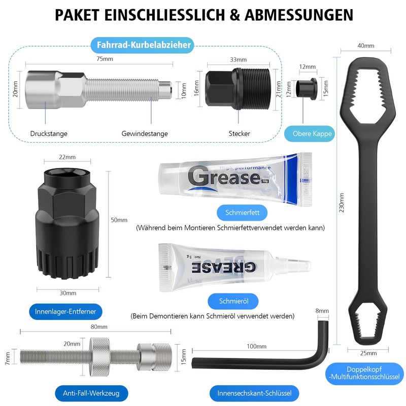 Scalnuvyyh Crank Puller Bicycle and Bottom Bracket Tool, Bicycle Crank