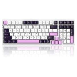 MageGee Mechanical Gaming Keyboard, 96% Gasket Hot Swappable Wired Custom Creamy Keyboard with 5-Layer Sound Dampening, RGB Backlit, NKRO for Win/Mac (Purple Jade, Violet Switch)