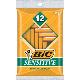 BIC Sensitive Single Blade Shaver (12 Count, Sensitive)