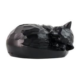 SpeXyngial Cat Urn, Sleeping Pet Urn, Pet urn for Cats ashes, Cremation Cat Ashes Urn, funeral urn for cats, Pet Memorial Keepsake Urns (Black)