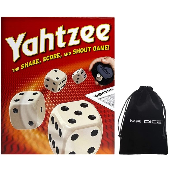 Mr Dice Classic Yahtzee Game - Card Board Games for Family Night Bundle Drawstring Bag