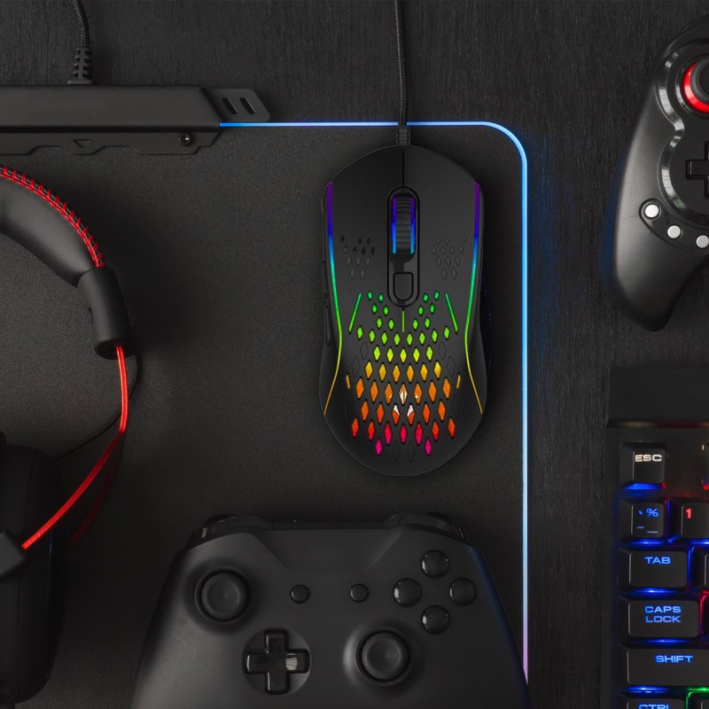 Laser Wired Gaming Mouse MI1210, RGB, 12800 DPI, 6 Buttons,