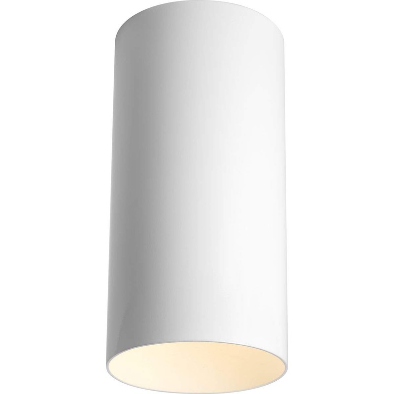 Progress Lighting 6-Inch Cylinder Outdoor Ceiling Light, 1-Light Modern Flush