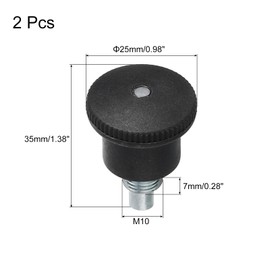 QUARKZMAN Pull Pin Spring Button Replacement Parts M10 Adjustment Fitness Pull Pin Button for Home Training Bicycle Black Pack of 2