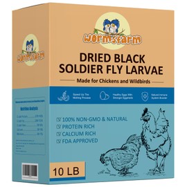 10lb Dried Black Soldier Fly Larvae Treat for Chickens More Calcium Than Mealworms,for Laying Hen,Wild Birds(10 Pound)