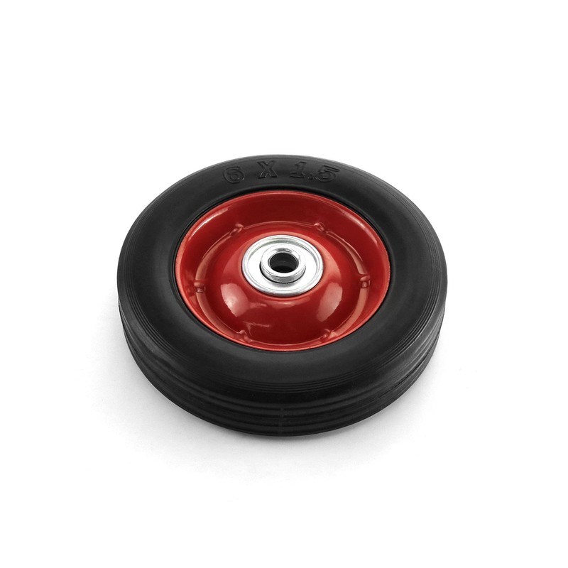 QWORK 2 Pack 6" x 1.5",1/2" Axle, Premium Rubber Wheel