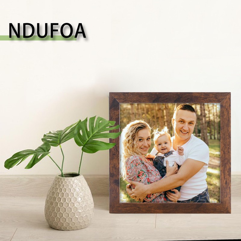 NDUFOA 5x5 Picture Frame, Rustic Square Frame Display 5x5 Photos,