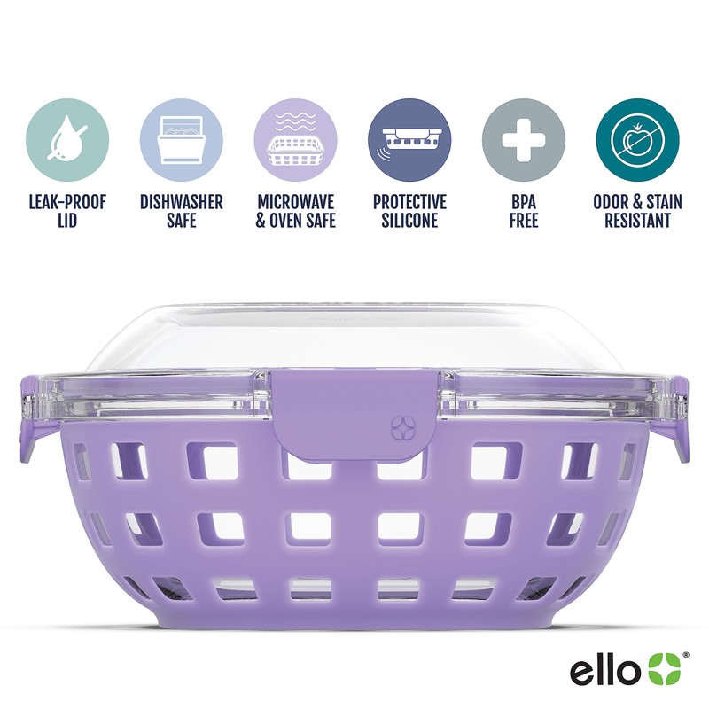 Ello DuraGlass Food Storage Glass Lunch Bowl Container - Meal