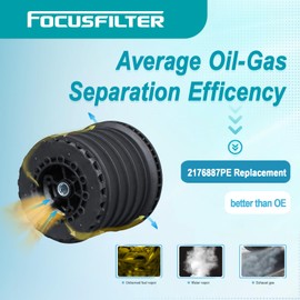 FOCUSFILTER 2176887PE OEM Grade Crankcase Breather Filter Kit, Replaces 2116817PE, 2299013, Compatible with Peterbilt 567 579 Kenworth T680 T880, OCV MEDIA B, MX-13