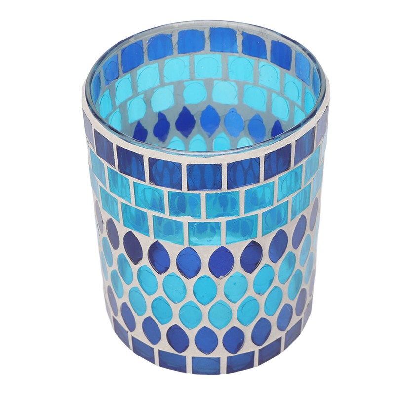 Mosaic Votive Candle Holder Handcrafted Glass Tea Light Holder for