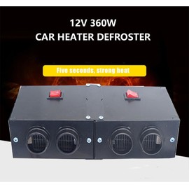 TOP-MAX 12V 360W-500W Car Truck Heater for Winter, Portable Car Space Heater| Car Defroster Windshield Demister with 4 Ports and Universal Parking Heater with Mounting Accessories