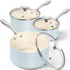 MICHELANGELO Sauce Pan with Lid, Non Stick Saucepan Set of