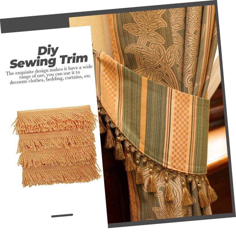 Operitacx Polyester Silk Fringe Tassel Trim Versatile Decorative Trim for