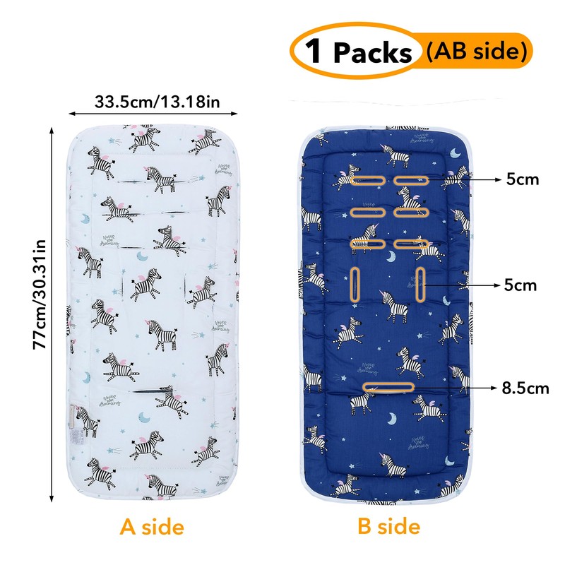 Baby Stroller Cushion,Infant Car Seat Insert-Reversible Universal Breathable and Soft