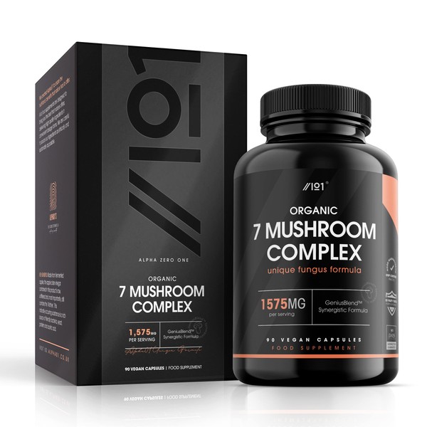 Organic Mushroom Complex 1575mg | Reishi, Cordyceps, Lion's Mane, White
