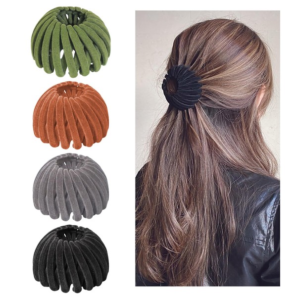 3 Pcs Velvet Birds Nest hairpin, Quick Bun Clips Tool