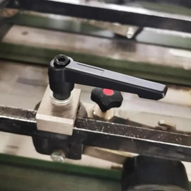 EFUTURETIME Clamping Lever M12 x 40 mm Adjustable Metal Clamping Handle Machine Handles with External Thread Clamping Lever Screw Black Pack of 4