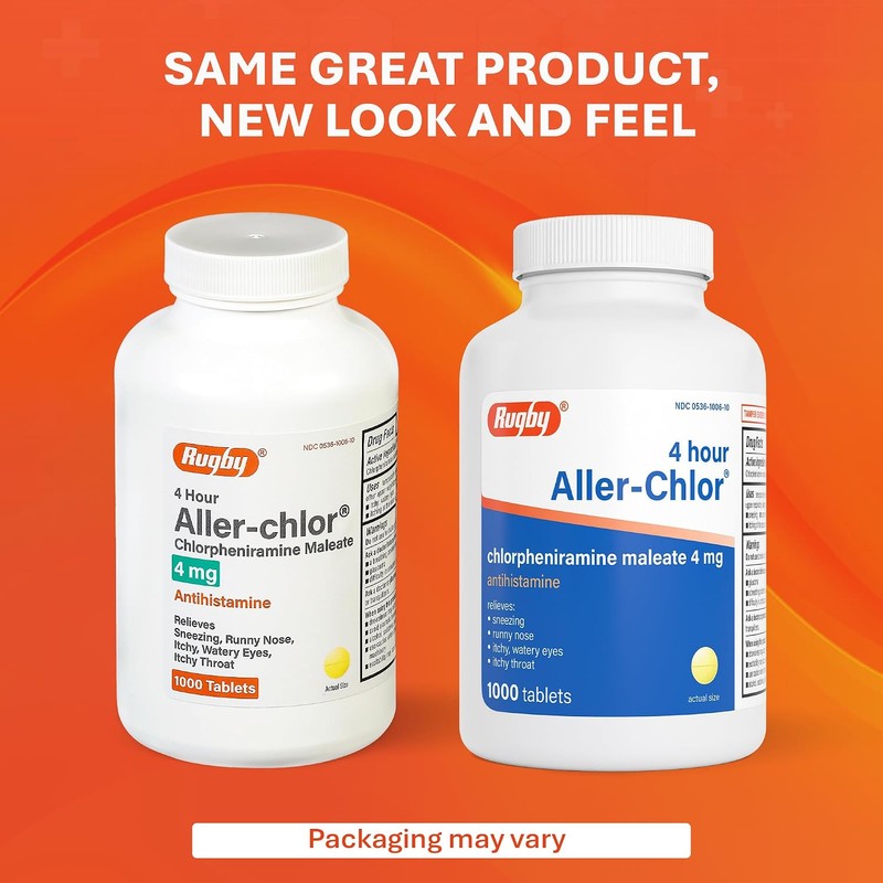 Rugby 4 Hour Aller-chlor - Chlorpheniramine Maleate 4 mg -