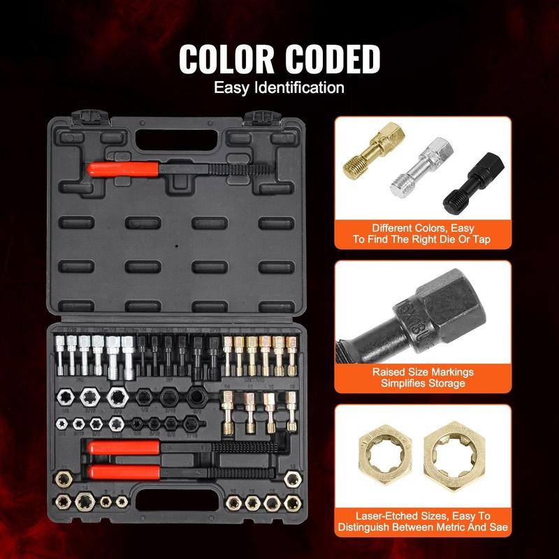VEVOR 49PCS Thread Chaser Set UNC UNF Metric Thread Restorer