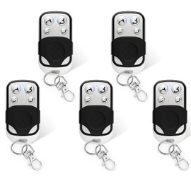433.92 MHz Universal Garage Door Remote Control 5Pcs, Wireless Garage Door Opener Cloning Key Fob with 4 Buttons with Key Cover Slide, Gate Wireless Fob,Car Garage Door, Roller Shutters