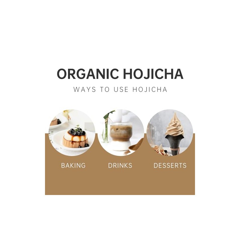 Jiuyu Polvo Hojicha de té verde matcha orgánico tostado al