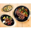 hwayoung Oval Iron Steak Plate Pan 9.25" with wood base