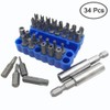 34 Pcs Screwdriver Bit Set with Magnetic Extension Bit Holder,