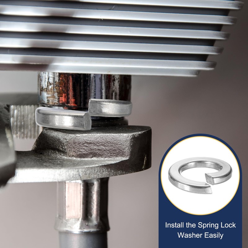 sourcing map M5 Spring Lock Washer, 304 Stainless Steel Split