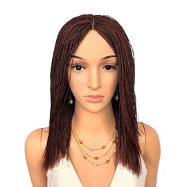 WOW BRAIDS Twisted Wigs, Micro Million Twist Wig - Color 35 - 12 Inches. Ultra Thin and Light Synthetic Hand Braided Wigs for Black Women.