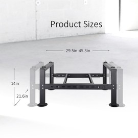POPMOON Mini Split Ground Stand for 24000-60000BTU,Mini Split Stand for Ductless Air Conditioners Heat Pump System,Heavy Duty Condenser Stand Adjustable Length 29.5" to 45.3" Max Load 700Lbs