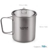 Lixada Titanium Pot Camping Portable Titanium Water Portable Cup with