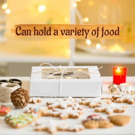 15-Pack 8x8x2.5 Inch Auto-Popup Bakery Boxes with Window - White Food-Safe Pastry Boxes for Cakes, Pies, Donuts & Muffins | Disposable Bulk Packaging (Recyclable)